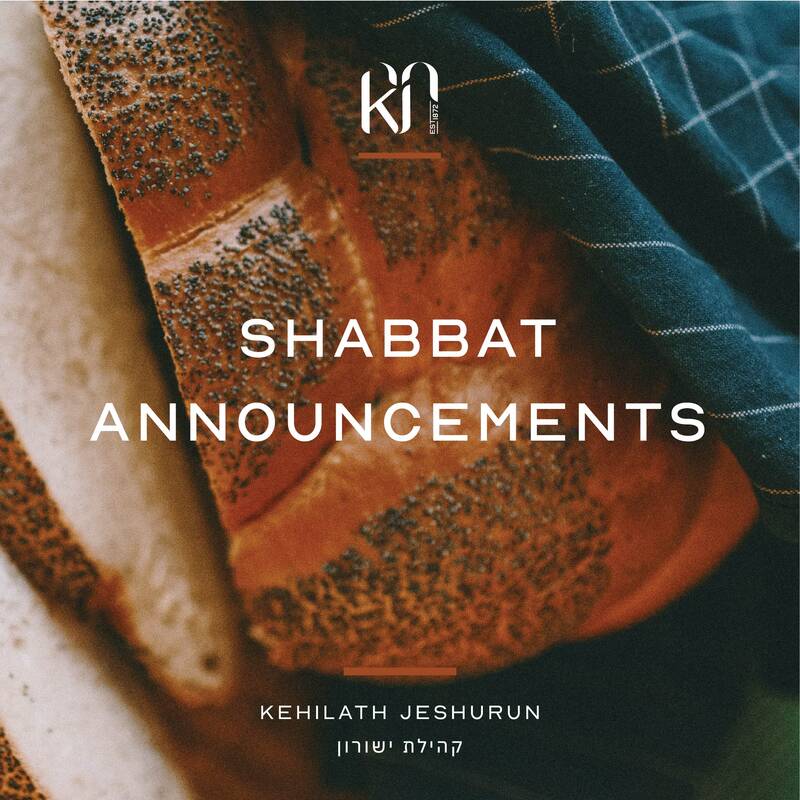 Shabbat Announcements